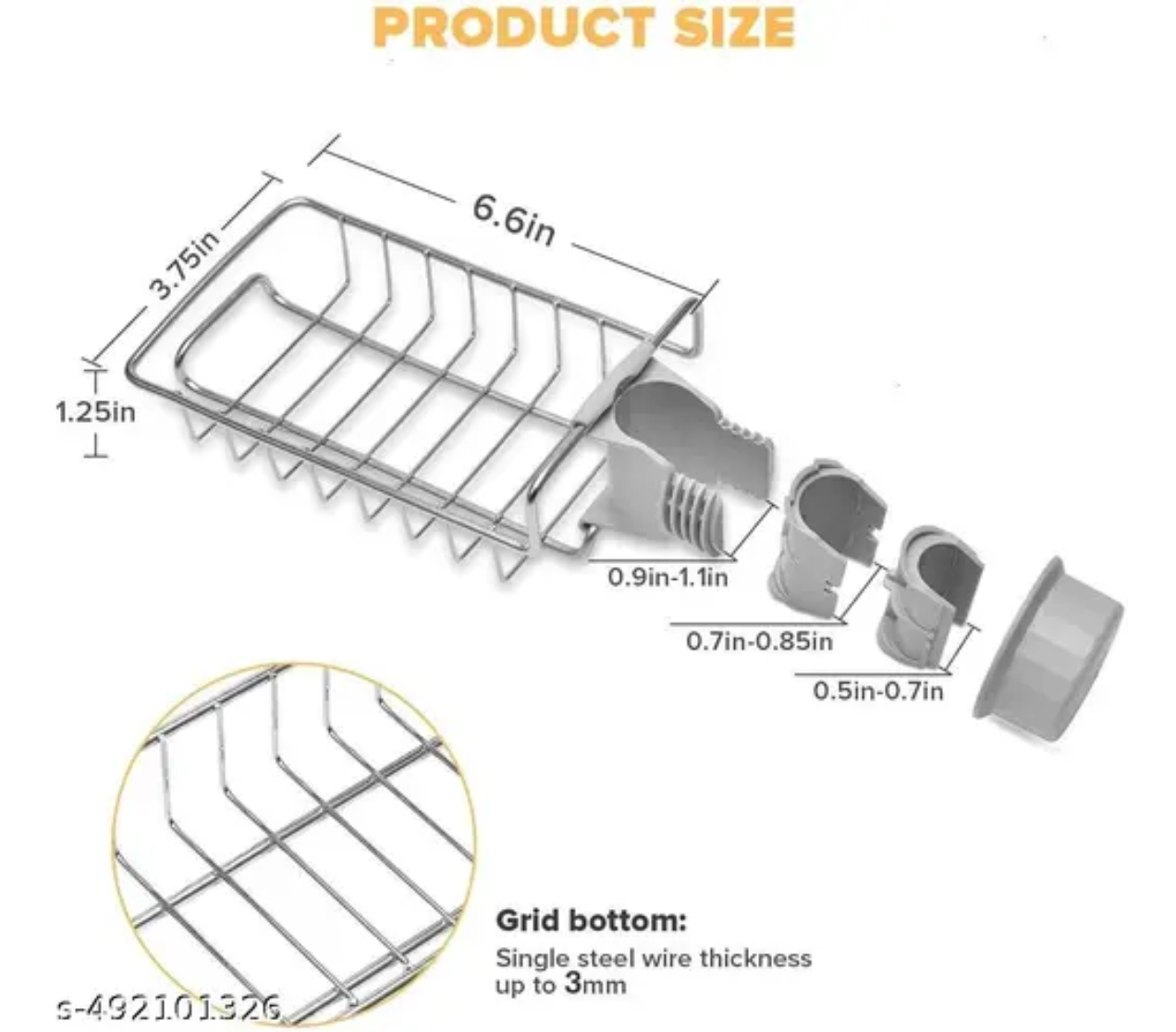 Hanging Sink Organizer nal Holder Caddy Rack ,Faucet Caddy for Bathroom pack of 1