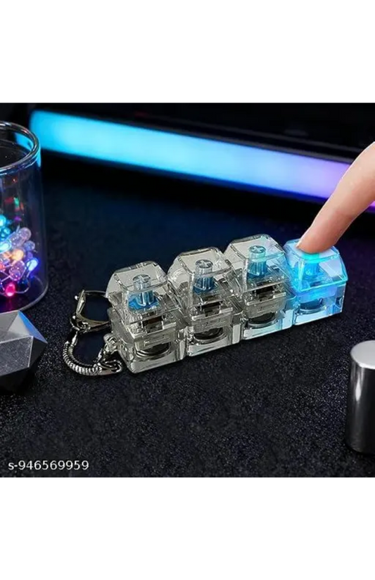 Mechanical Switch Fidget Clicker Keychain with LED Light – Portable Stress Relief Clicker Toy