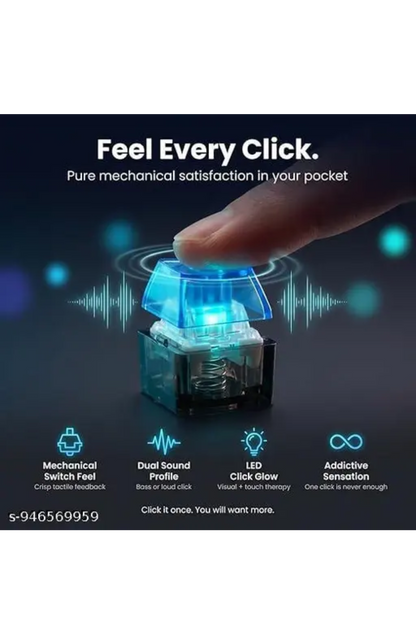 Mechanical Switch Fidget Clicker Keychain with LED Light – Portable Stress Relief Clicker Toy